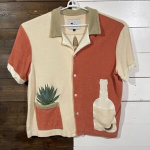 Tombolo Gusanito Terrycloth Cabana Camp Shirt Size XL